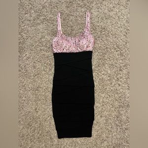 Black and pink homecoming dress